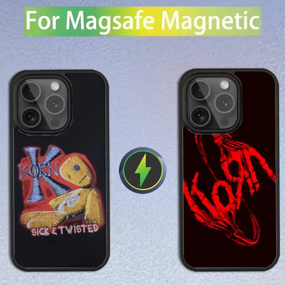 

Band K-Korn Phone Case For iPhone 16,15,14,13,12,11,Pro,Max,Plus,Mini,SE Magsafe Magnetic Wireless Charging