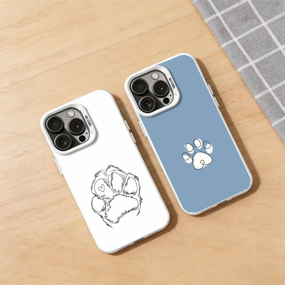 

Puppy Paw Pattern Phone Case for iPhone 17 16 15 14 13 12 11 Pro Plus Max Air Mini X XS Soft Silicone Cover