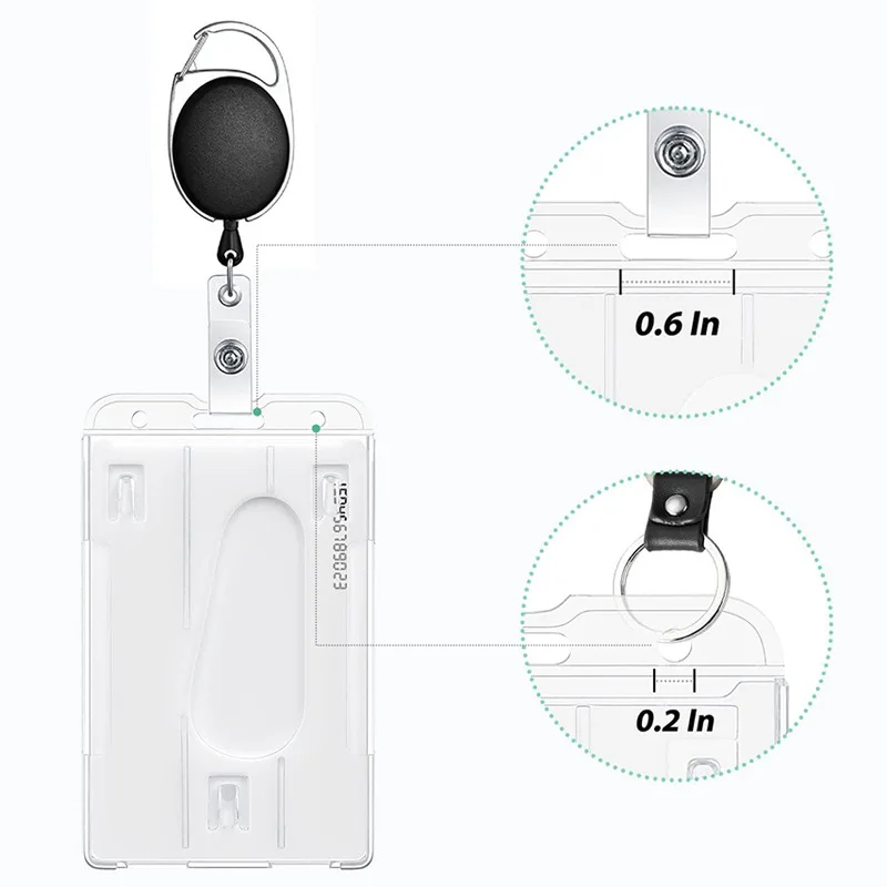 

Retractable Badge Reel Card Clip for Nurses Students Doctors Name Badge Holder Clear ID Name Card Cover Case