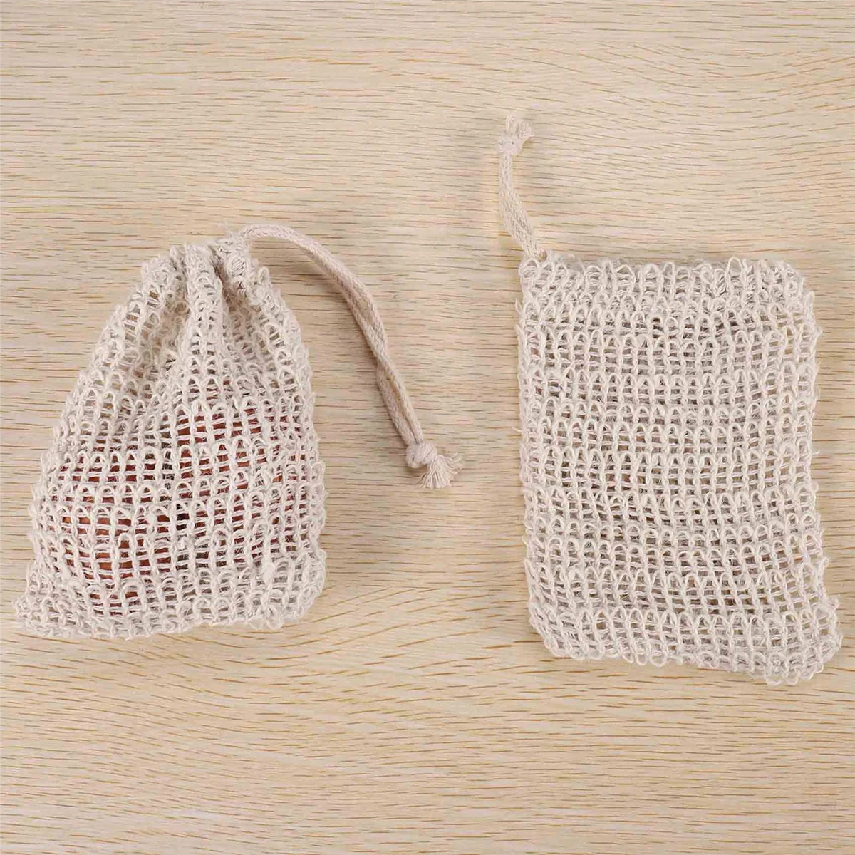 Shower Bath Sisal Soap Bag Natural Sisal Soap Bag Exfoliating Soap Saver Pouch Holder 50PcsT99C