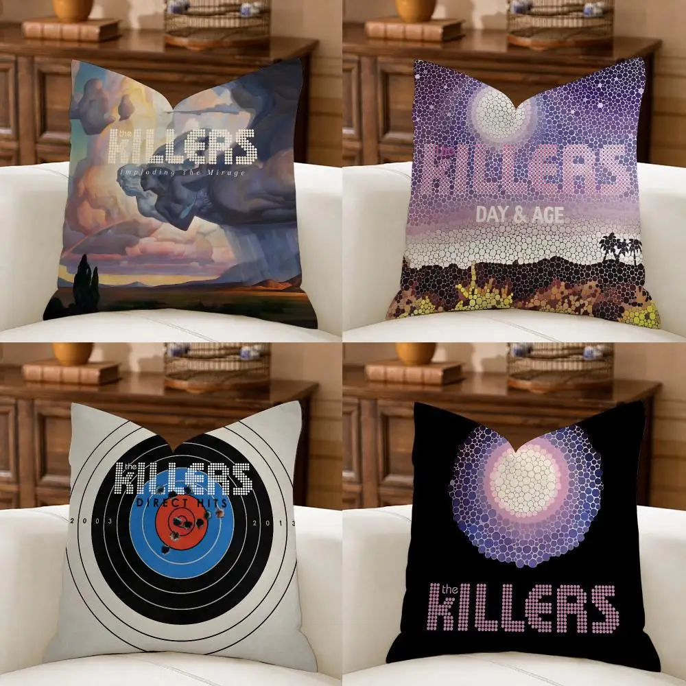 RocK Band The K-Killers Cushion Cover Organic Linen Square Pillow Case Durable Non-Allergenic And Kind To Skin