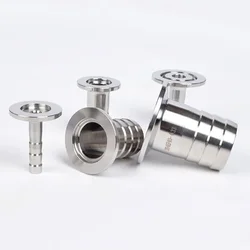 KF16 KF25 KF40 KF50 KF Vacuum Pipe Fitting 304 Stainless Steel 6mm 8mm 9mm 10mm 13mm 14mm 16mm 20mm 25mm 40mm 50mm Hose Barb OD