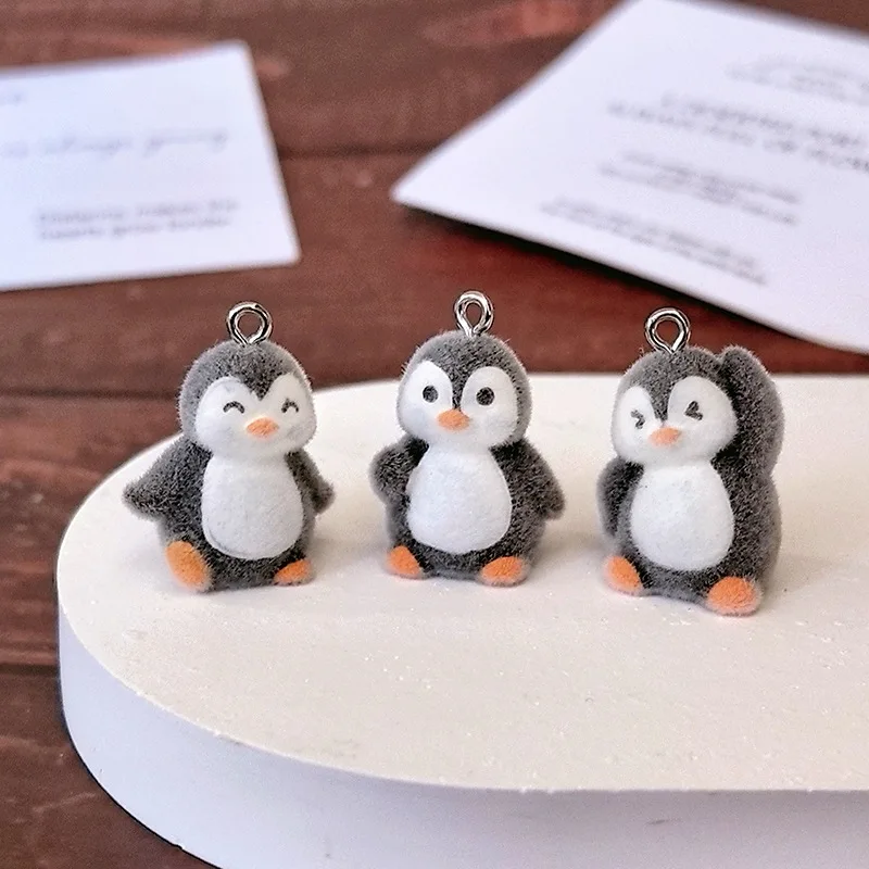 6pcs Resin 3D Small Penguin Charm Pendent Jewelry Finding for DIY Craft Keychain Phone Strap & Purse Accessory