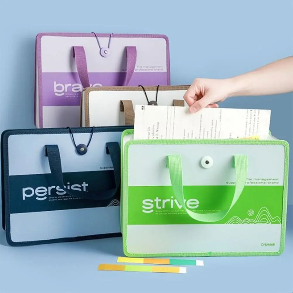 13 레이어 A4 파일 폴더 휴대용 타이 스트랩 디자인 분류 파일 가방 대용량 문서 가방 학교 사무실