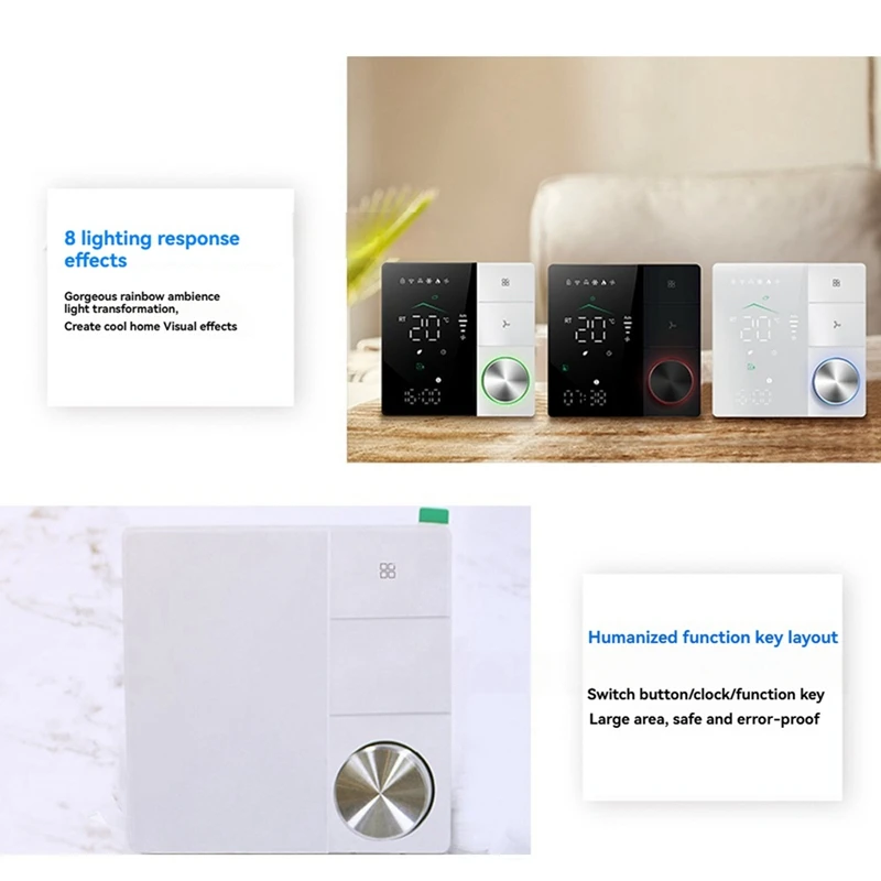 BAAG-Tuya thermostats intelligents pour climatiseur avec télécommande WIFI bouton intelligent Thermostat LED interrupteur de contrôle de température