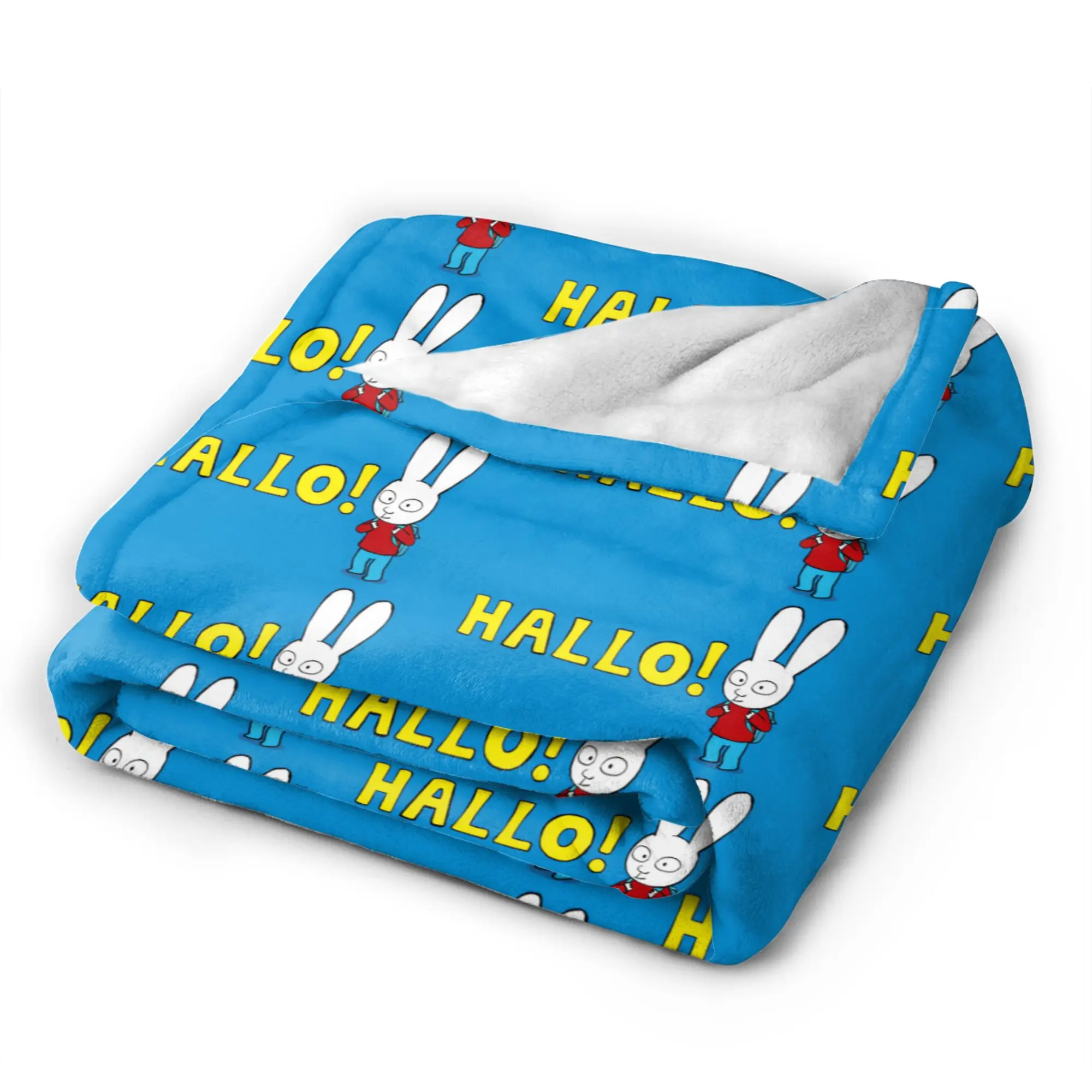 Simons Super Rabbit Flannel Blankets Spring  Super Soft Throw Blanket for Kids Adult Couch Chair Print Bedspread Sofa Bed Cover