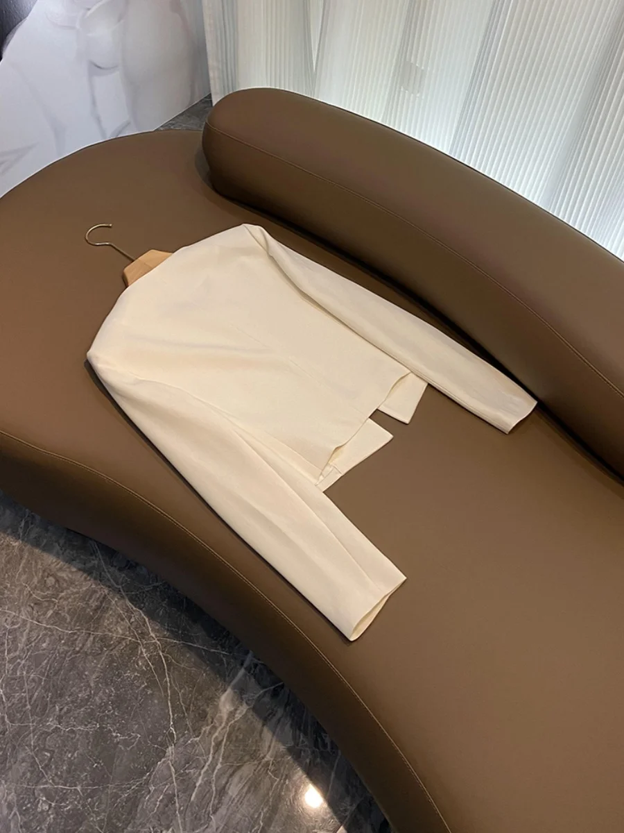 Pendeln Sle ort Dünne Damen Jaet Rose Dekoration Button up Top Layered Oberbekleidung Faionable Busin Lady Mantel