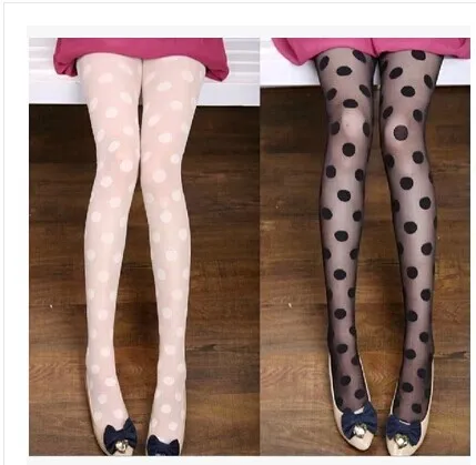 Polka Dot, polka Dot besar, jacquard hitam putih, taman besar, stoking, dan celana panjang