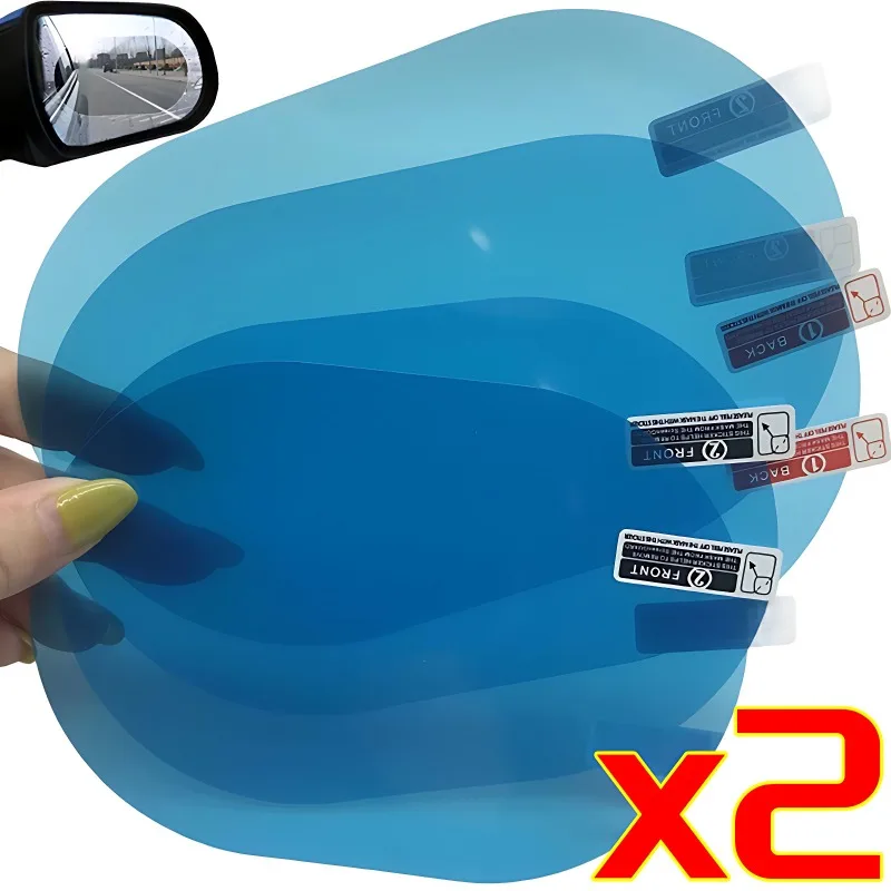 سيارة مرآة الرؤية الخلفية طبقة رقيقة واقية النوافذ الجانبية ملصق مكافحة الضباب وهج غير نافذ للمطر مقاوم للماء السيارات مرآة فيلم واضح نانو معطف #1