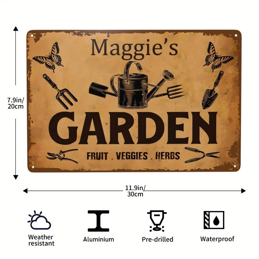 Custom Vegetable Garden Metal Sign Rustic Yard Backyard Office Shop Mother’s Day Decor Gift