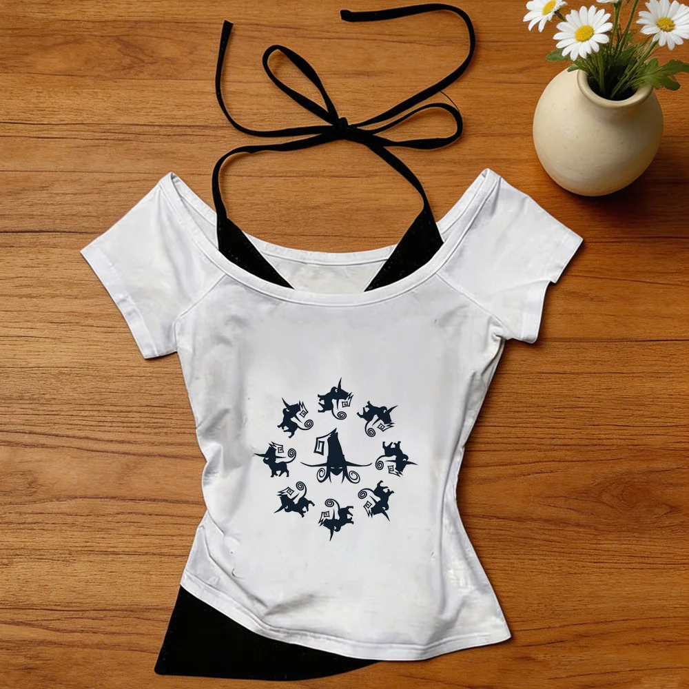 Soul Eater cropped top girl graphic meme gyaru shirt grunge cutecore korean fashion scene  gothic