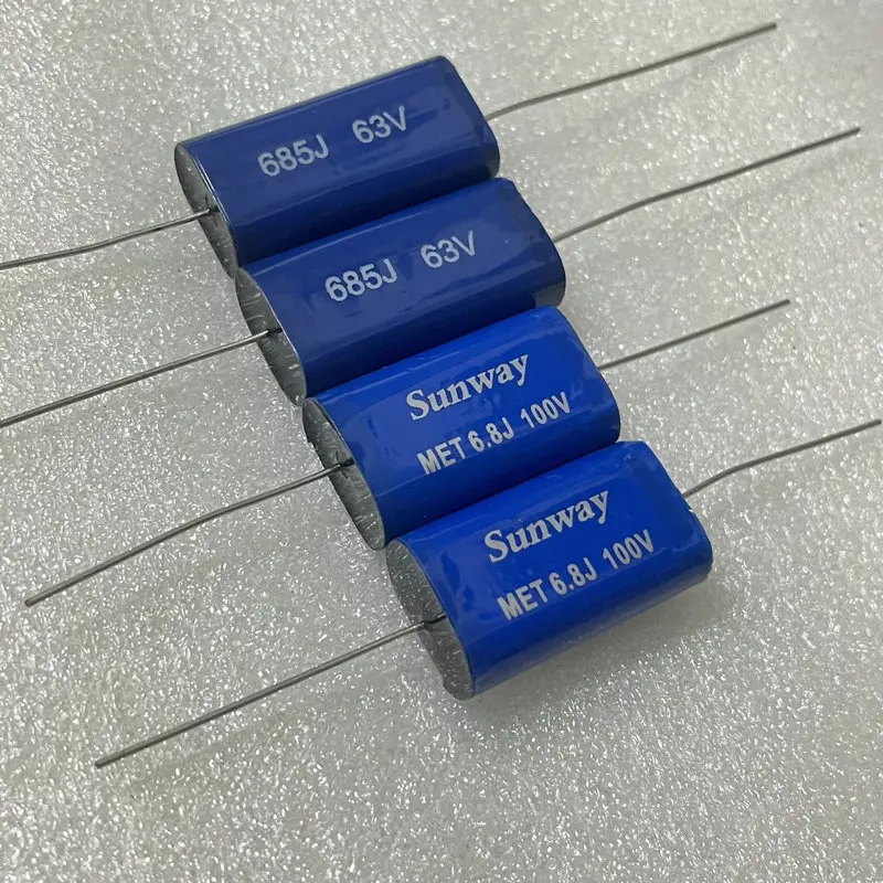 

10 шт./лот 63 в 6,8 UF100V UF 685J 6.8J металлизированный полиэфир, разделитель осевой частоты, тонкий пленочный конденсатор