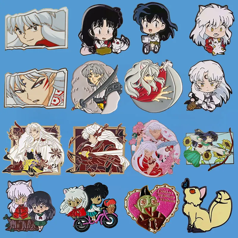 Inuyasha мультсериал, эмалированная булавка, булавки для рюкзаков, броши, значки, модная брошь для одежды, ювелирные изделия, подарки для друзей Inuyasha мультсериал, эмалированная булавка, булавки для рюкзаков, броши, значки, модная брошь для одежды, ювелирные изделия, подарки для друзей