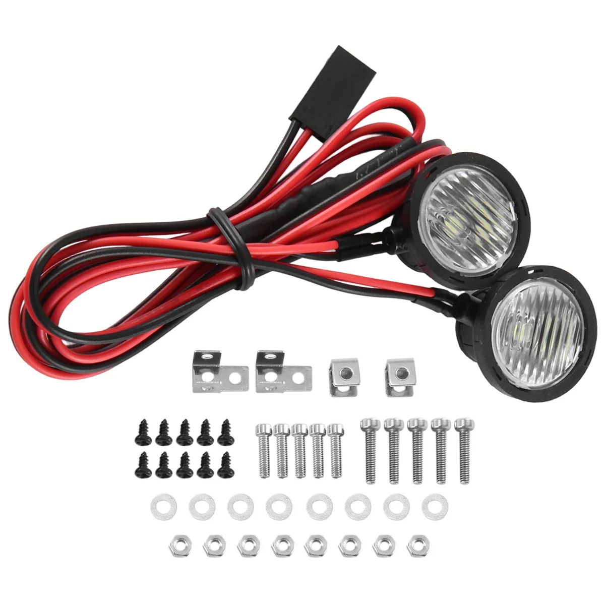 2 pçs luzes led faróis brilhantes holofotes para 1/10 rc rastreador carro trx4 trx6 axial scx10 90046 wraith rr10