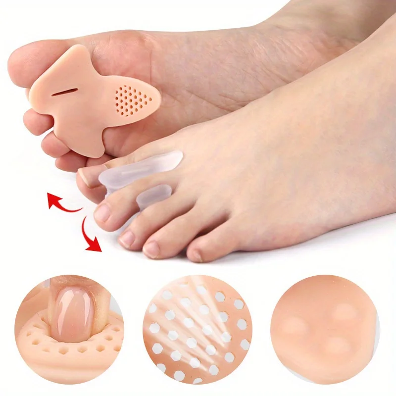 Creative Pair Forefoot Pad:toe splitter, soft,high-elastic, perforated thickened cushion.Unisex, reusable.Fits shoes & desk use.