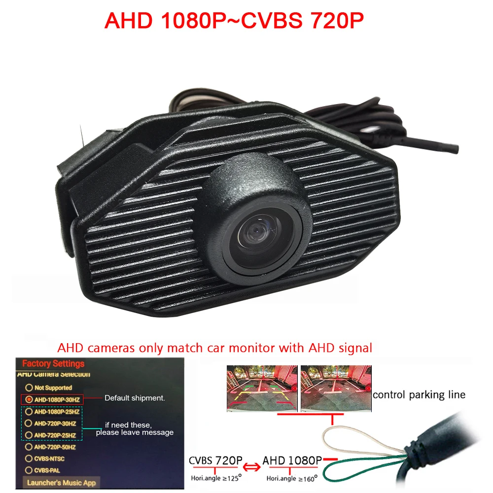

1920*1080P AHD 180deg car front view camera for New Subaru Forester 2013 2014 2016 front camera positive view CVBS signal 6V 12V