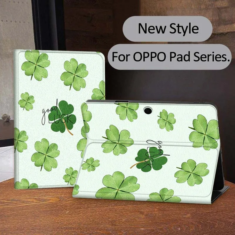 

Fourleaf Clover Pattern For OPPO Realme Pad 3 11 2 4 Pro Air Neo SE X 11 11.61 11.4 12.1 13.2 Inch Tablet Case