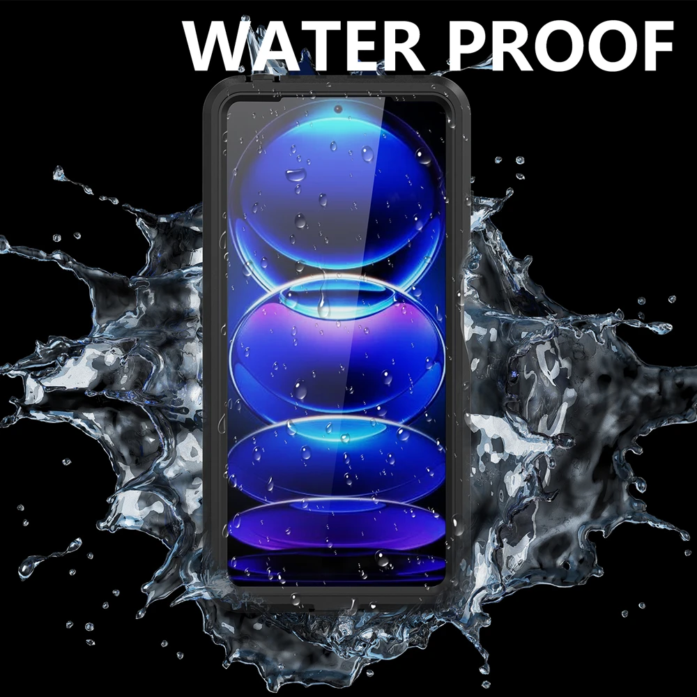 IP68 Full Body Waterproof Case for Xiaomi Redmi Note 12 Note 11 Lens Protector DropProof DirtProof Rugged Fingerprint Unlockable