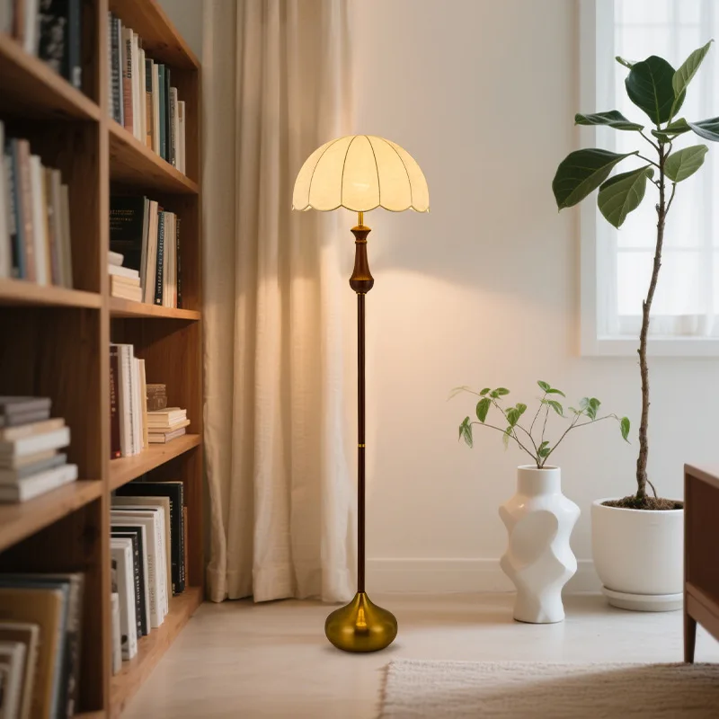 Living room study American simple bedroom B & B fabric vertical floor lamp