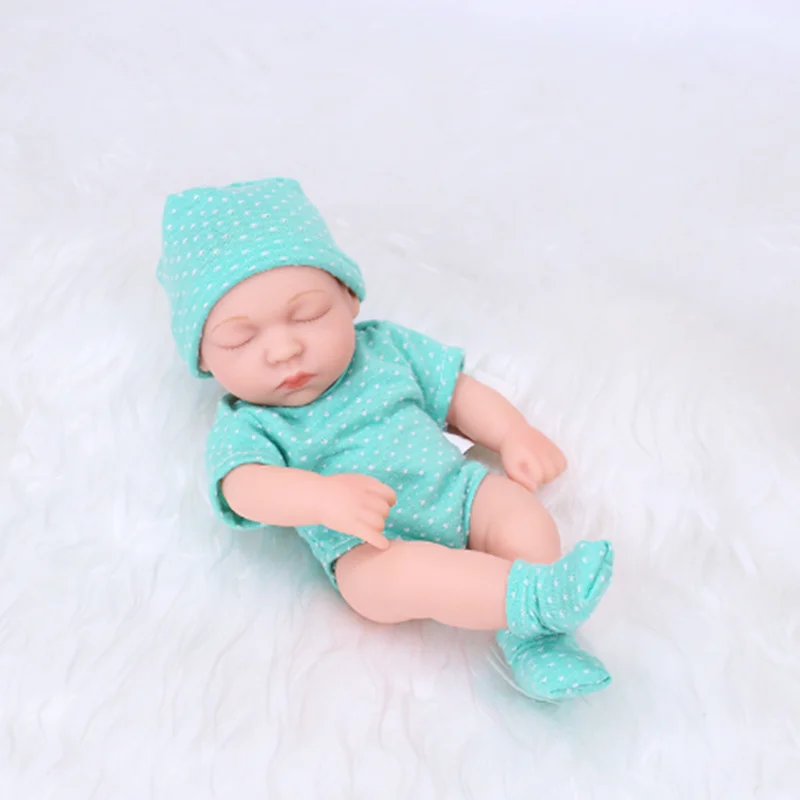 20cm Vinyl-Reborn-Babypuppen mit Kleidung, 8-Zoll-Neugeborenen-Babypuppe, wasserdichte Bebe-Puppe, niedliche Minipuppe für Mädchen, Geburtstagsgeschenke – Detail 16