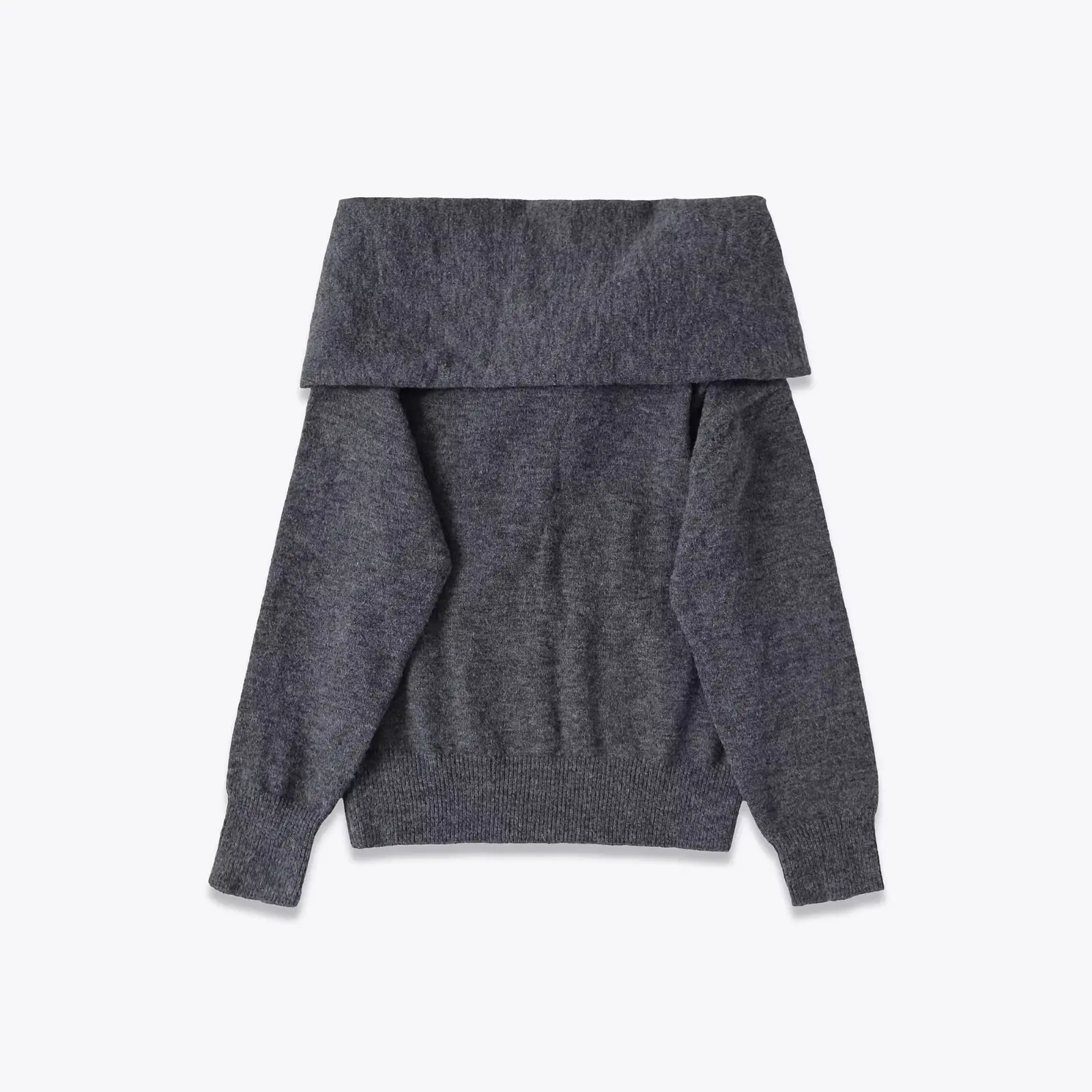 Elegant Shoulder-Bared Knitwear Commuter Style Fashionable Versatile Women's Long Sleeve Polyester Fiber Warm Outerwear