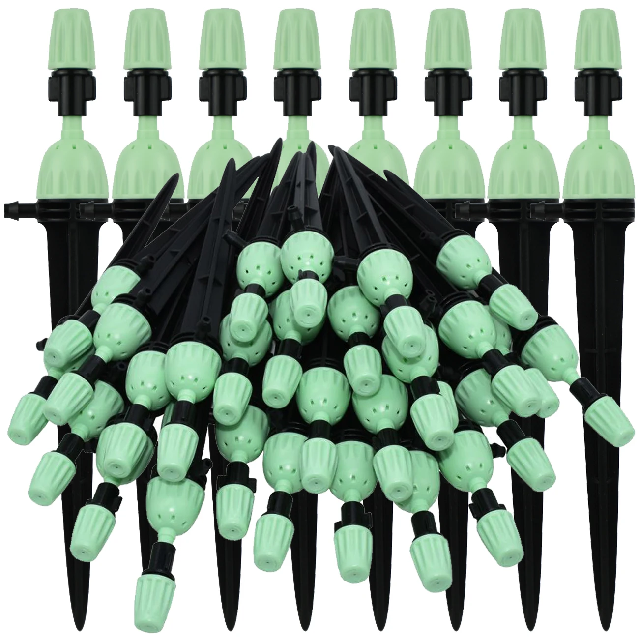 

KESLA 20-100PCS Garden 8-Holes Adjustable Watering Sprinkers w/ Stake Mist Nozzle Irrigation Spray Dripper for Plants Greenhouse