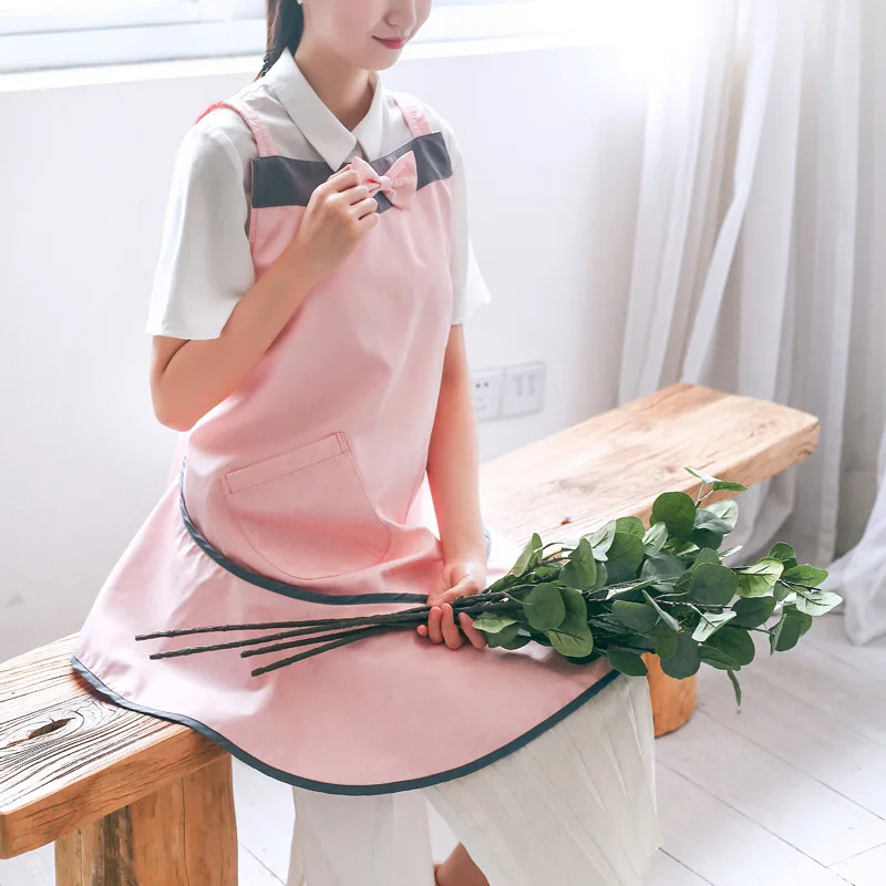 新しい和風スカート防水エプロンガーデニングフラワーショップ美容ネイルアート作業服リボンホームよだれかけH1