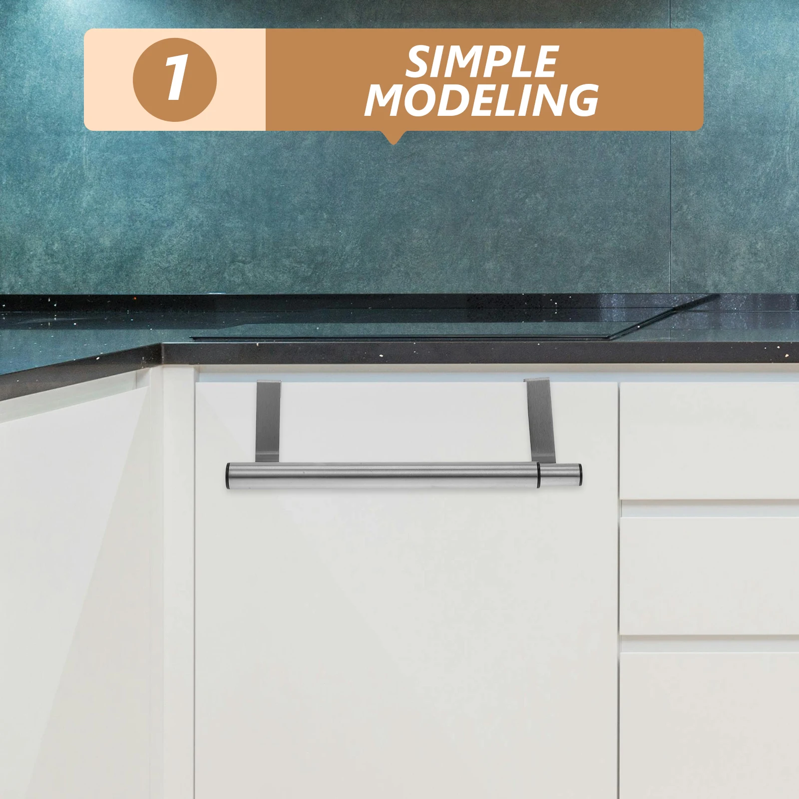 

Stainless Steel Towel Rack for Kitchen Cabinet Over Cabinet Towel Bar Door Nail-free Hanging Storage Solution