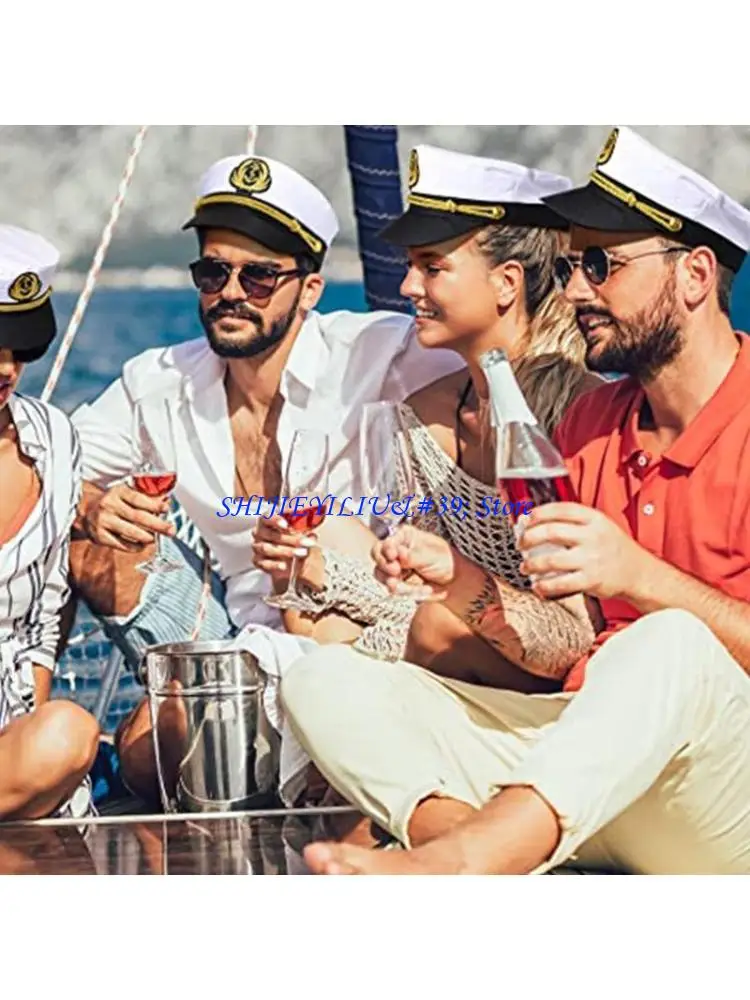 E21F Marine Hat Yacht Captain Hat Sailor Captain Costume Marine Cap