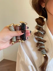 Laço espiral para meninas e mulheres, laços de metal, laços, acessórios de cabelo, estilo japonês, moda