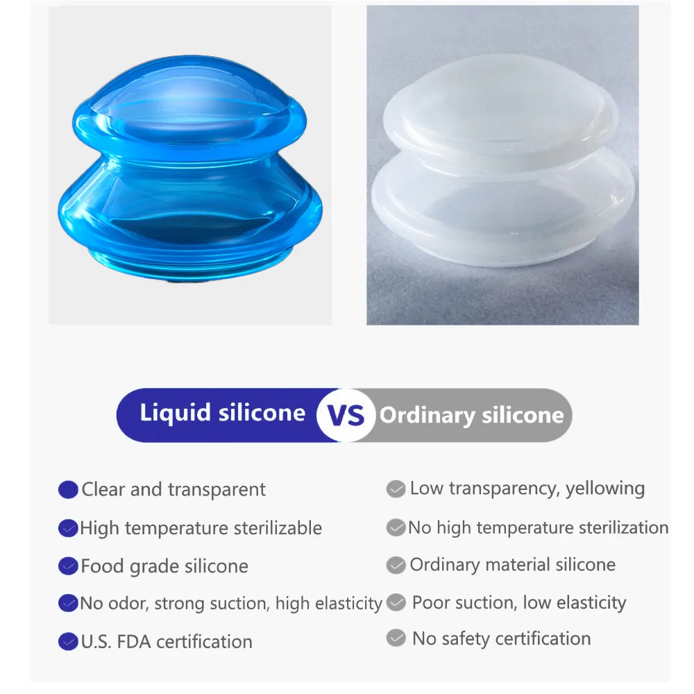 Silicone Suction Cup Vacuum Massage Anti-Cellulite Body Slimming Cupping Therapy Set Gua Sha Skin Lifting Physiotherapy Massager