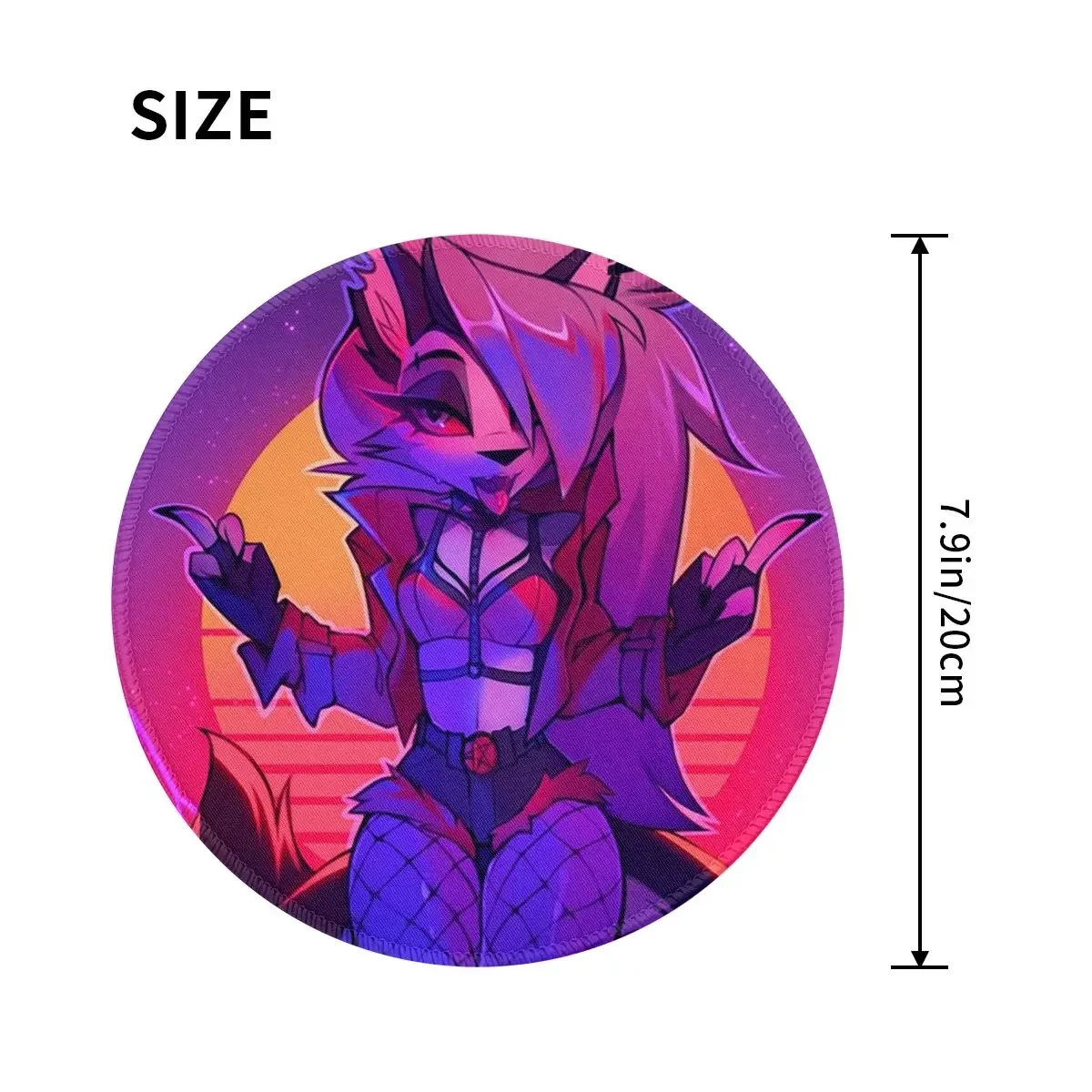 Loona Collage Helluva Boss Anime Round Mouse Pad Computer Keyboard Mouse Mat Gaming LaptopDesk Mat Office Accessories Table Mats