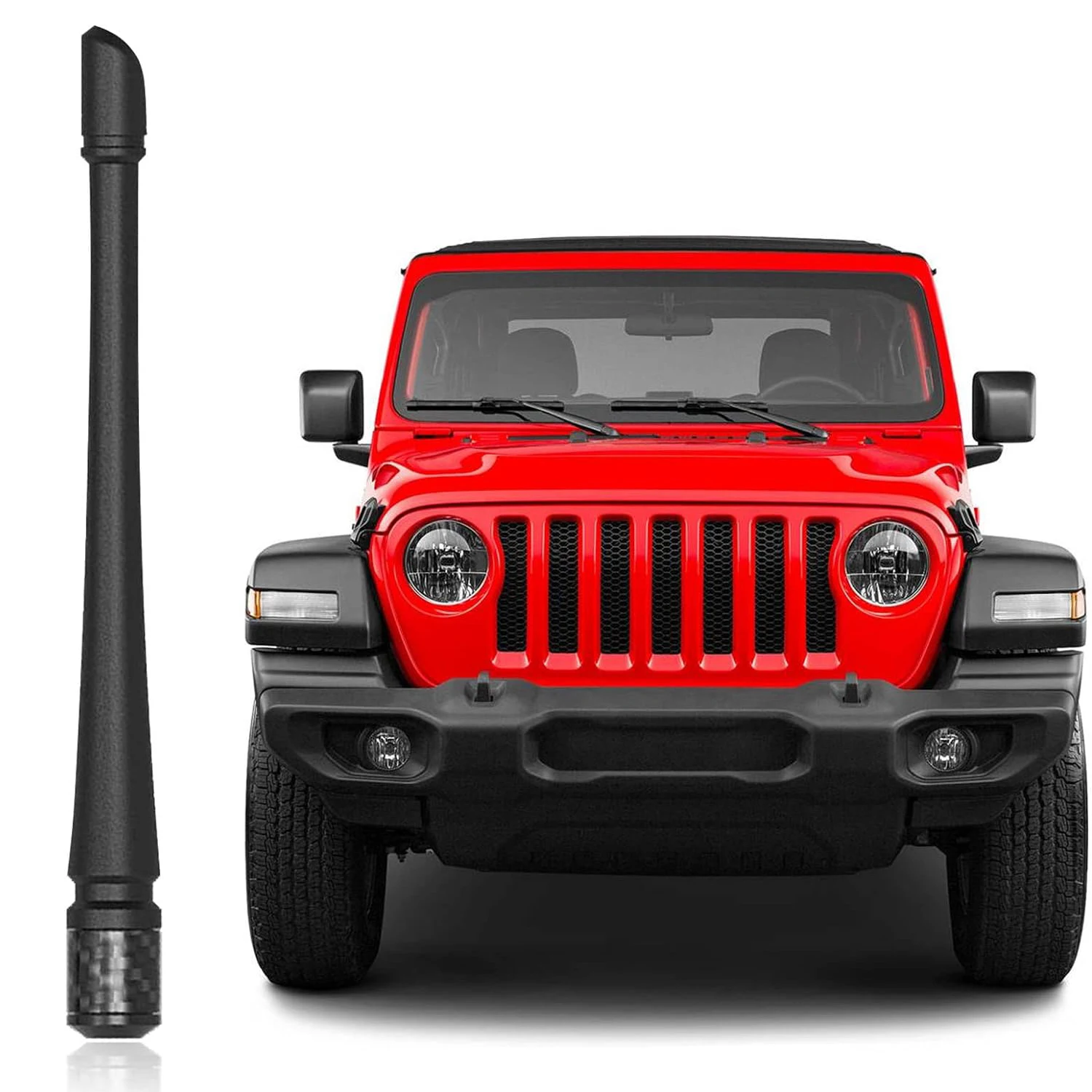 

Car Radio Antenna Mast 7.8inch Flexible Rubber Antenna Optimized FM/AM Reception For Jeep Wrangler JK JL Gladiator JT 2018+