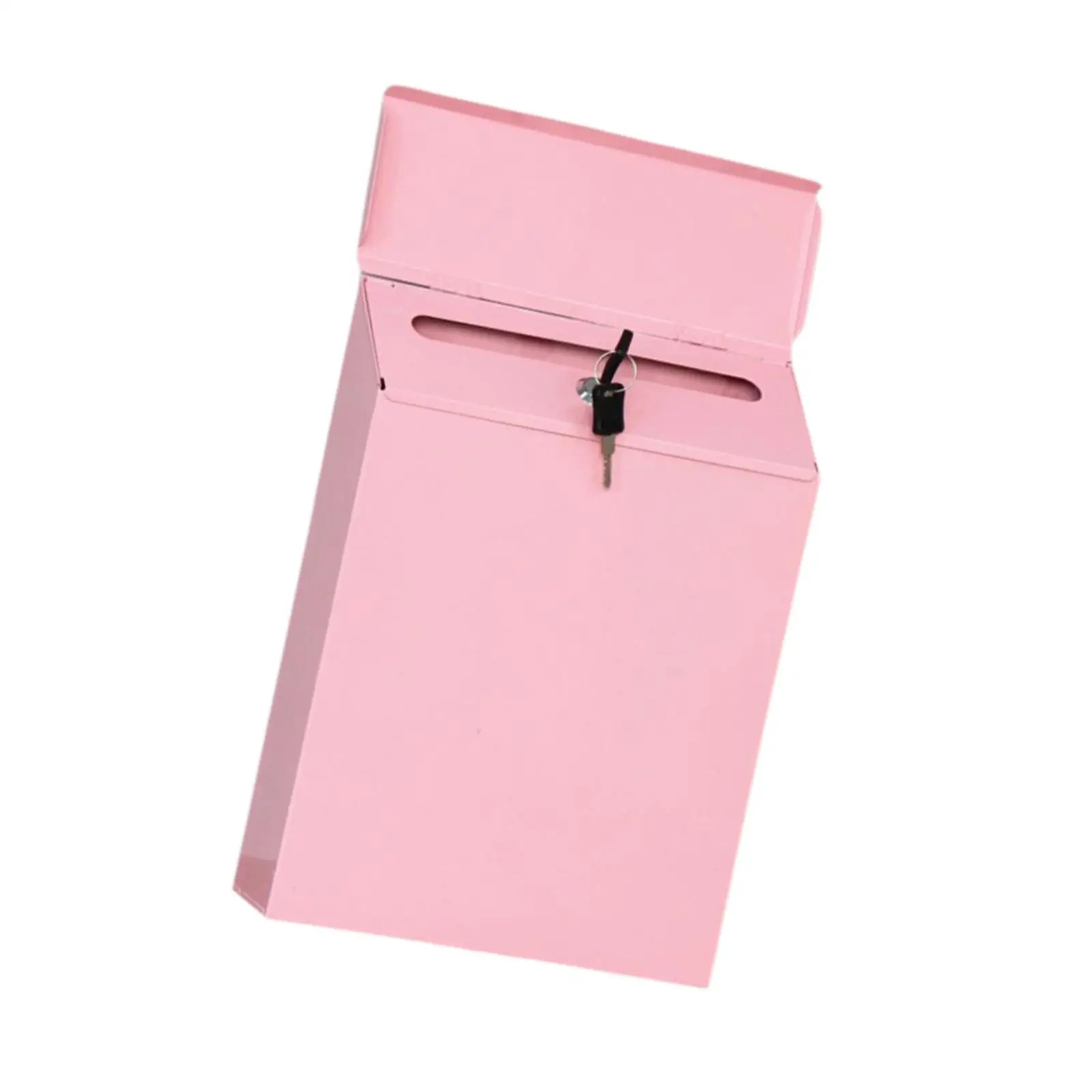 

Wall Mounted Mailbox Pink with Key Sturdy Letter Box for Outdoor Porch House