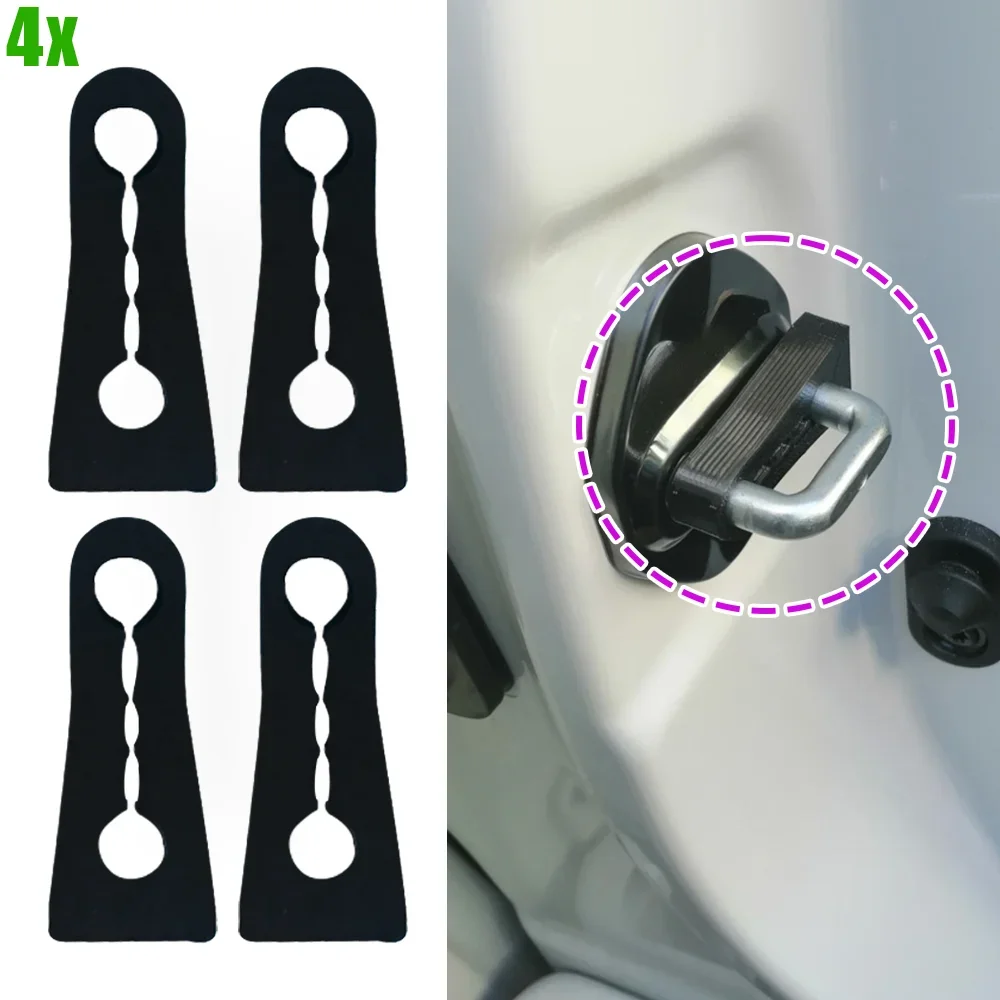 Rubber For VW Audi Skoda Seat Car Door Lock Striker Buffer Damping Deaf Seal Pad Deadener Quiet Noise Stopper Shock Absorber
