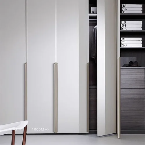 Imagen 2 del producto Manija de gabinete sellada con borde curvo de aleación de aluminio de 40 mm, puerta de gabinete de cajón de gabinete de lujo ligera, manija de puerta de armario invisible