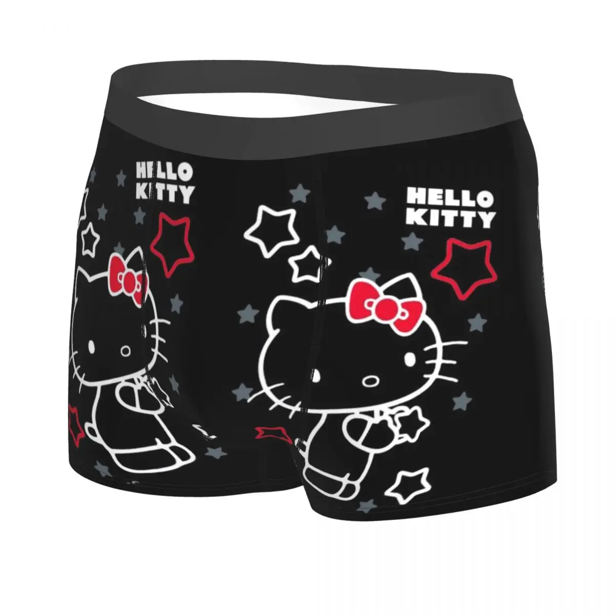 Custom Male Fashion Hello Kitty Underwear  Kitty White Boxer Briefs Breathable Shorts Panties Underpants