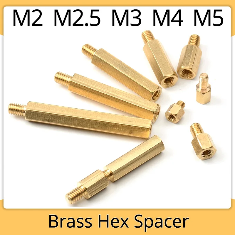 Hex Column Standoff Brass Boards Rack Stud Metric Hexagon Threaded Pillar PCB Spacer Bolt Screw For Motherboard M2 M2.5 M3 M4 M5