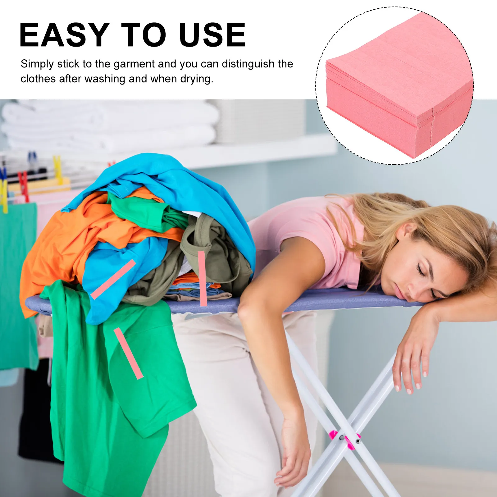 5200Pcs Laundry Room Waterproof Labels Writable Clothing Stickers Garment Name Tags for Shoes Bags Dry Cleaner Sheets for Dryer