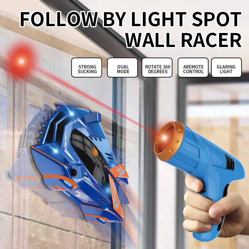 IQOEM 2.4g Remote Control wall climber chasing Car Follow By Light Spot Wall Racer Three Operation Mode Perfect rc Car Boys' toy