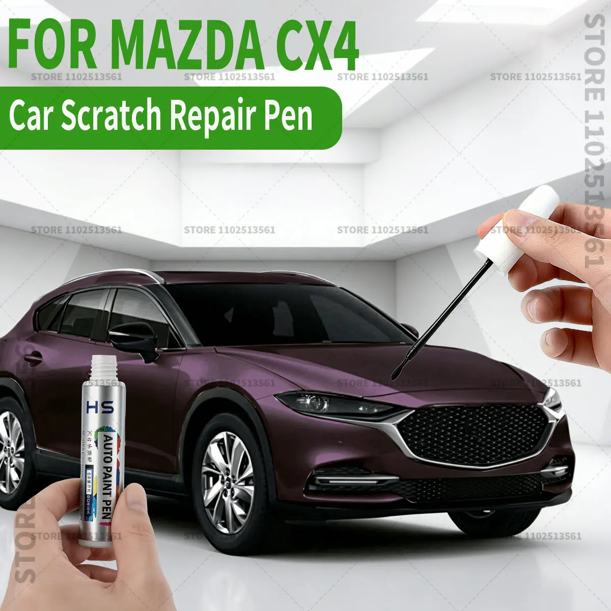 

Ручка-корректор для ремонта автомобильной краски Mazda CX4 2016-2023: белый 34K, синий 42M, 41B, черный 16W, 38A, золотой серый 46G