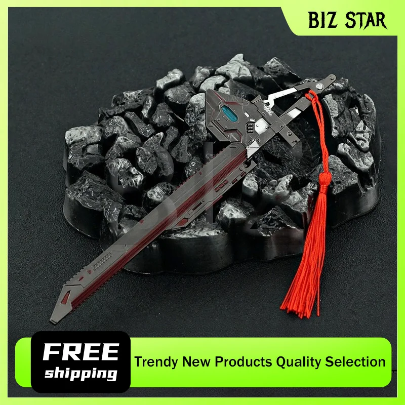 22cm/8.66in Swallowed Star Anime Peripheral Hong Blood Shadow Sword Metal Weapon Model Anime Toy Sword Desktop Ornament Boy Gift