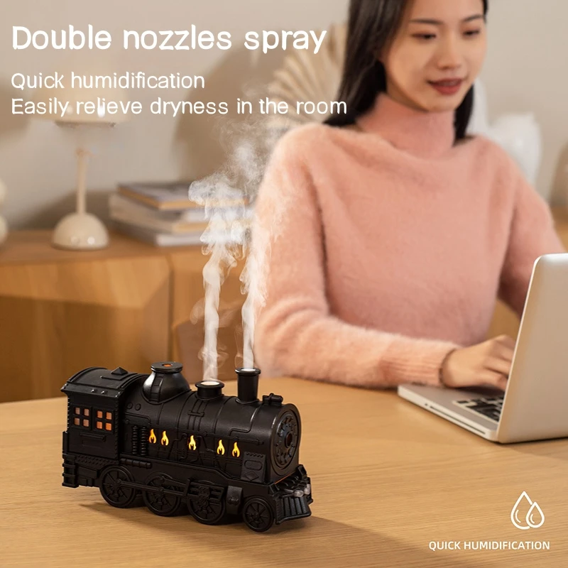 Mini Train Air Humidifier Ultrasonic Aromatherapy Diffusers Mist Maker Fragrance Essential Oil Aroma Difusor Remote Control