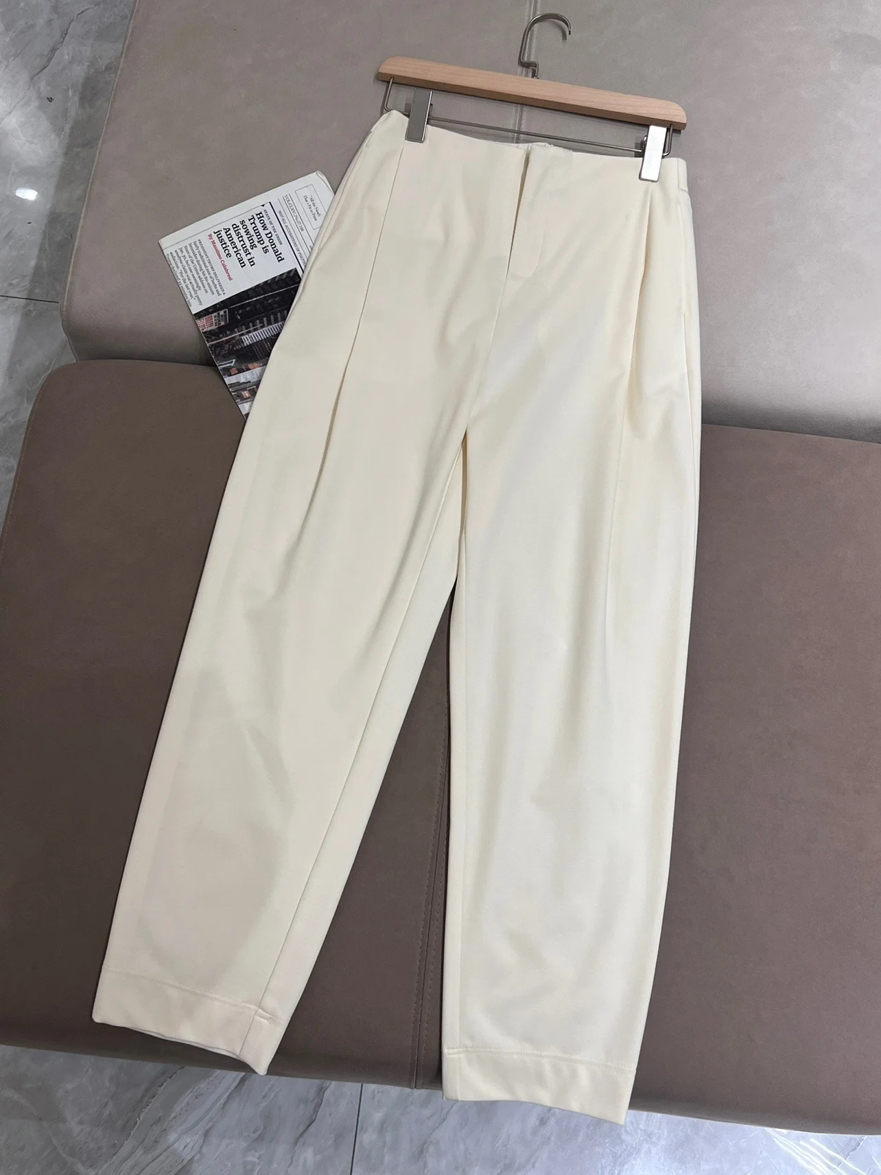 Spring elastic waist casual office pencil trousers