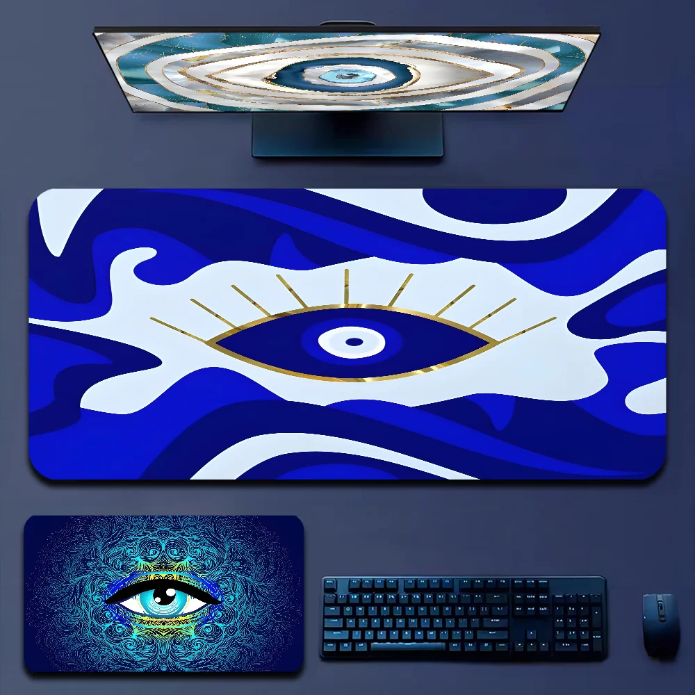 Evil Eye,Eye Of Horus,Nazar Tree Of Life Cute Natural Rubber Gaming Mousepad Desk Mat Size For Game Keyboard Pad For Gamer