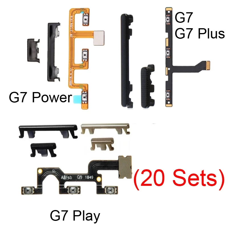 Pop 20Pcs For Motolora Moto G7 Plus Play Power Phone New External Power Volume Button Internal Flex Cable Flat Part For G7 Play