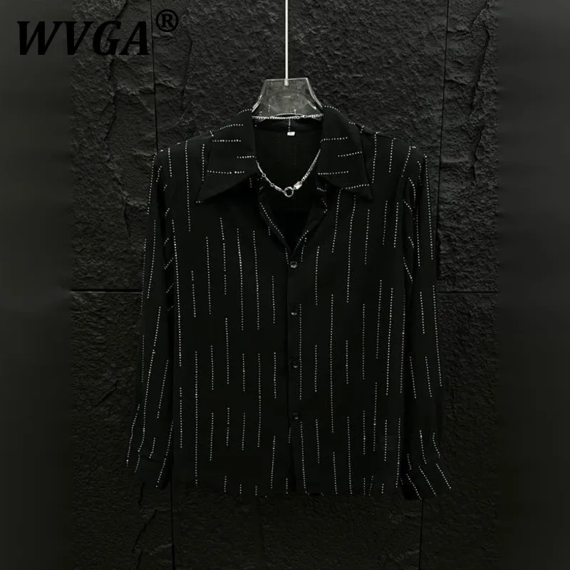 

WVGA весна осень новый мужской горячий бриллиант звездное небо в полоску модные рубашки с длинными рукавами нишевые шикарные повседневные топы с подкладкой на плечах W9242