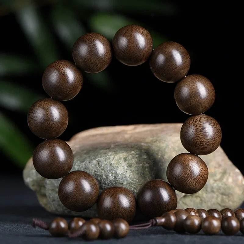 

Indonesia east Kalimantan Tarakan Buddha 108 pieces old materials beads 2.0 wooden bracelet men and wome