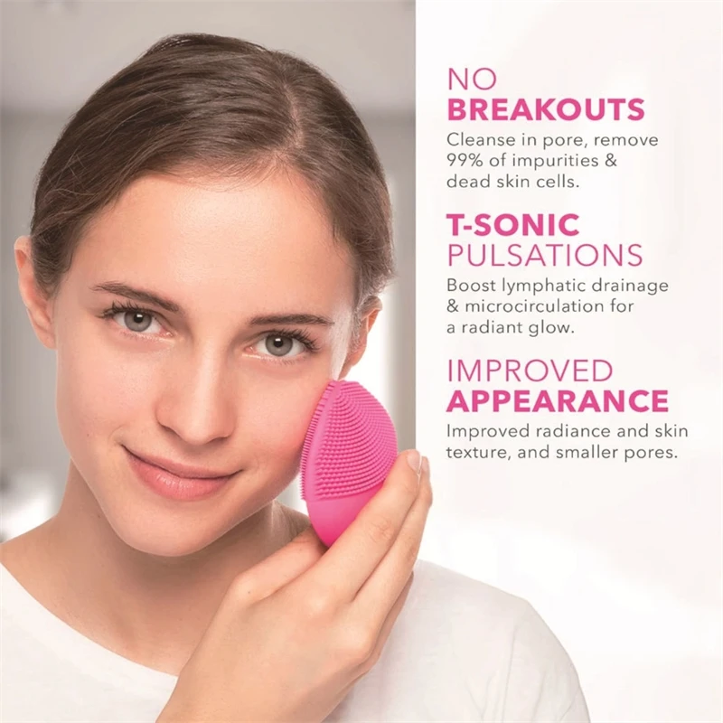 

Ultrasonic Electric Facial Cleanser Silicone Vibration Massage Pore Cleaning Home Beauty Device Beauty and Health