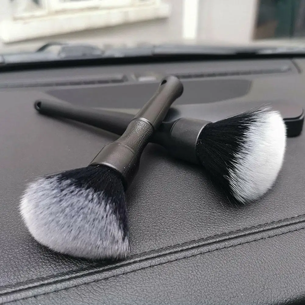 1/2 Uds. Cepillo de detalles ultrasuave para Interior de coche, cepillo de limpieza sin arañazos para paneles interiores y exteriores, cepillo para tablero de detalles de coche